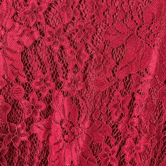 Burgundy lace double layer blouse - Picture 3 of 3